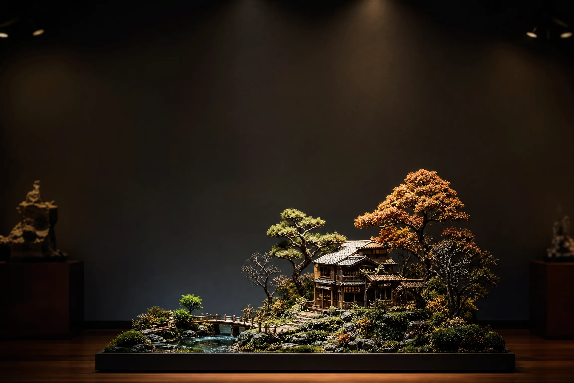 微缩模型艺‌术展海报背景